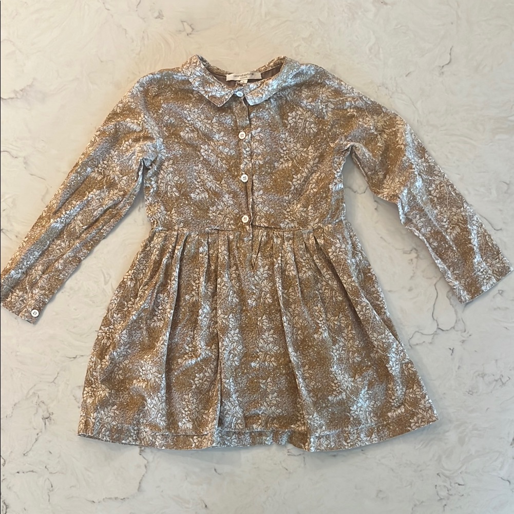 Caramel Girls Long-Sleeve Collared Dress